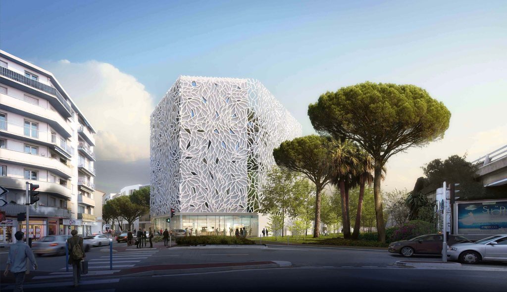 photo d'un bâtiment en 3D du projet ECO-QUARTIER CANEBIERS-VILLETTE – CAGNES-SUR-MER