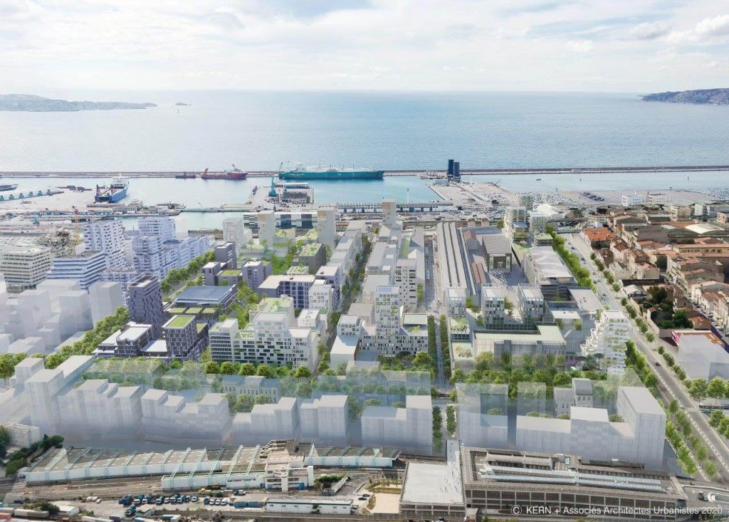 vue aérienne du projet ECO-QUARTIER LES FABRIQUES XXL - MARSEILLE